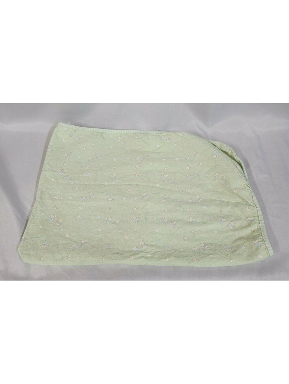 Little Wonders Cotton Baby Blanket Green Bunny Rabbit Wagon Star